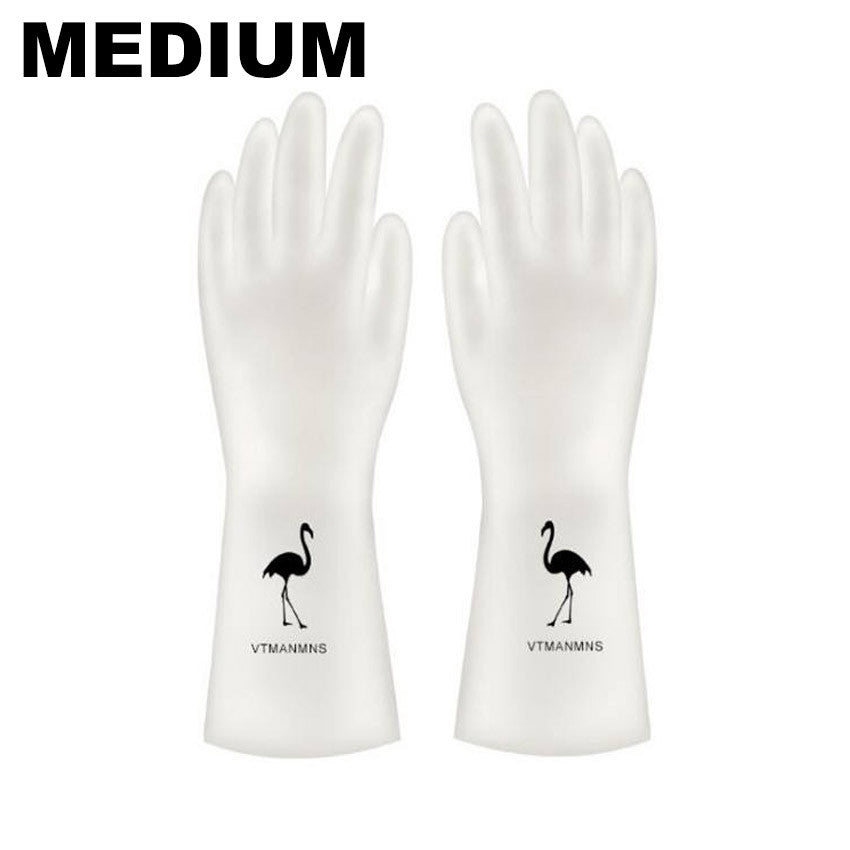 Women's Dishwashing Gloves Durable Waterproof PVC Kitchen Washing Glove Housework Fashion Flamingo