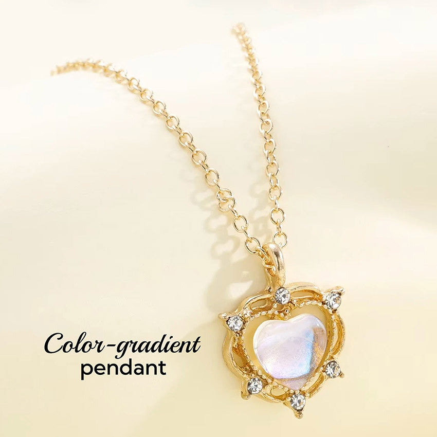 Elegant Stainless Necklace For Women Silver Gold Titanium Heart Fashion Jewelry  Accessories Gift
