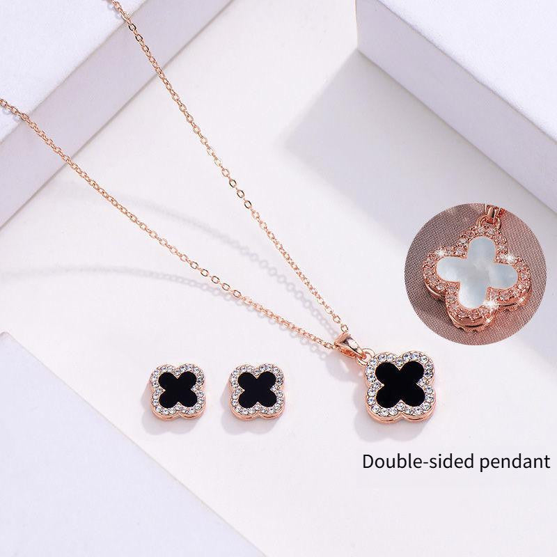 Elegant Stainless Necklace For Women Silver Gold Titanium Zircon Fashion Jewelry  Accessories Gift